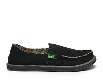 Sanuk Donna Hemp Women's Sidewalk Surfers Black | Canada 150LIS